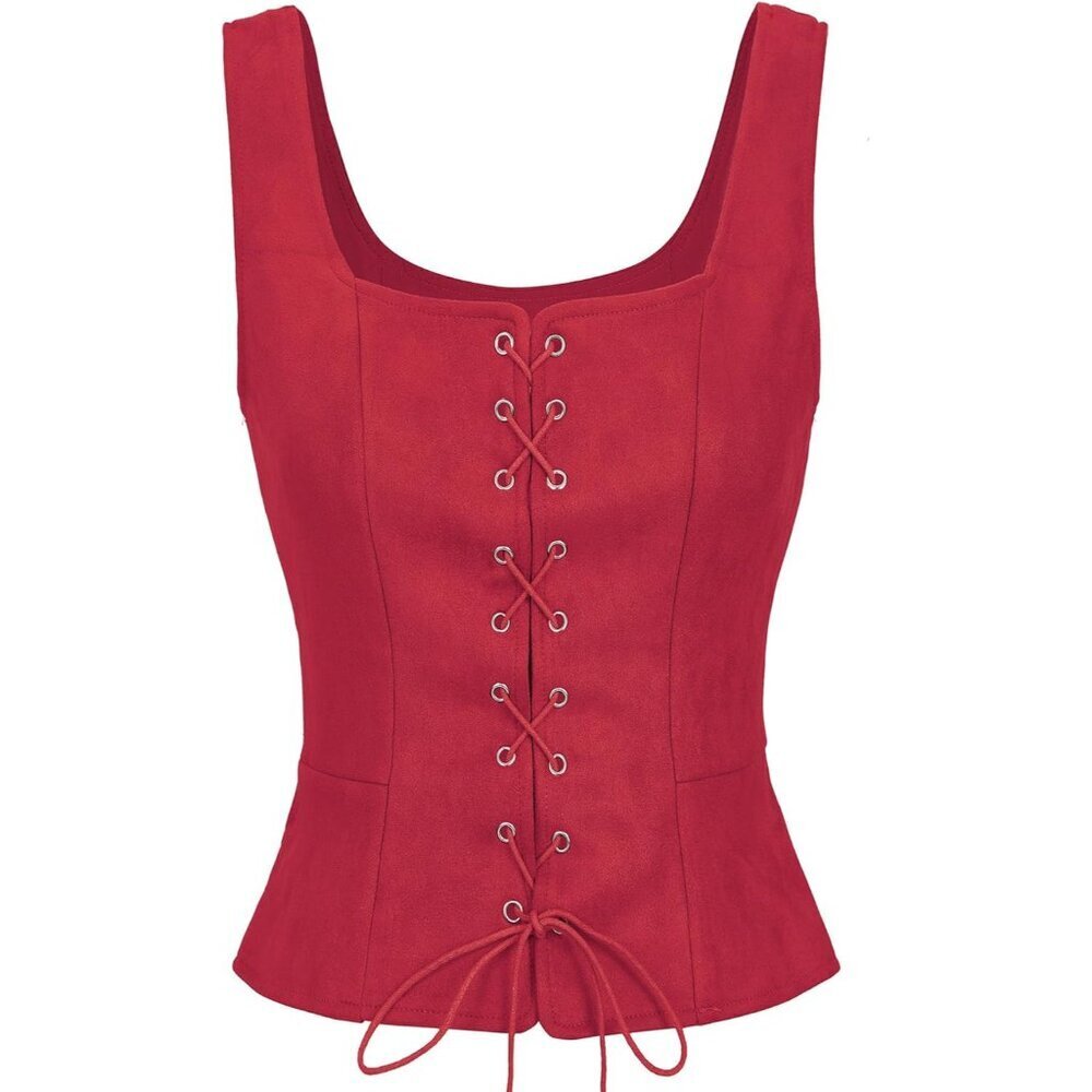 Women Corset Top Medieval Viking Renaissance Steampunk Costume Adjustable